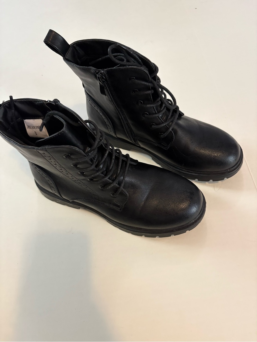 Men's Black Lace-Up Combat Boots